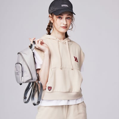 NCAA紐約大學NYU經典Logo小後背包-灰2