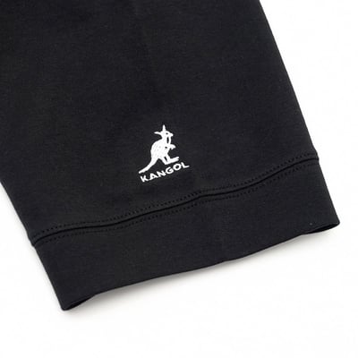 KANGOL袋鼠落肩寬版羅纹短T-黑8