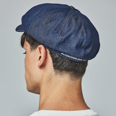 SCANDINAVIAN FOREST北歐小刺蝟水洗刺繡丹寧報童帽-牛仔深藍4