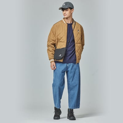 KANGOL袋鼠保暖鋪棉外套-卡其5