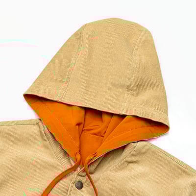 KANGOL袋鼠中性雙面燈芯絨防潑水外套-卡其(男女共款)12