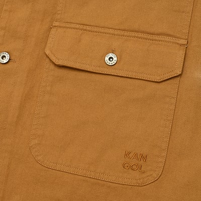 KANGOL袋鼠復古口袋襯衫外套-卡其9
