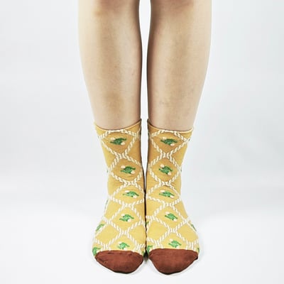 AKIBO森系花語中筒襪(三件組)-女款