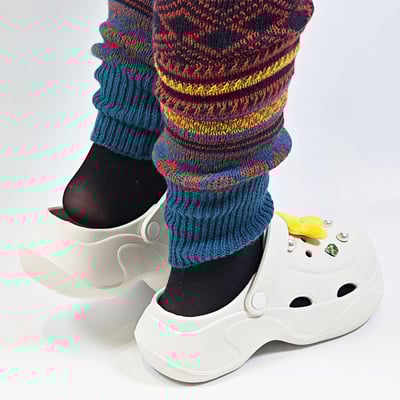 【買1送1】AKIBO波浪厚底洞洞鞋-牛奶白(女款、6公分厚底增高、輕量、兩穿、防水) / 內附AKIBO品牌鞋扣1個。現在買再送鞋扣組(不挑款)12