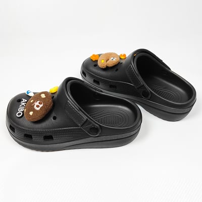 【買1送1】AKIBO餅乾洞洞鞋-經典黑(中性款、寬楦、輕量、耐走、兩穿、防水) / 內附AKIBO品牌鞋扣1個。現在買再送鞋扣組(不挑款)5