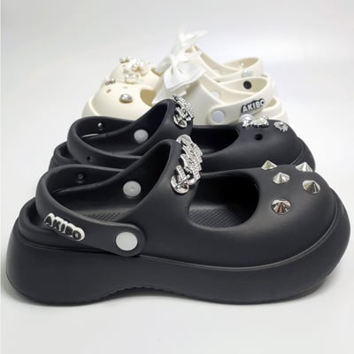 【買1送1】AKIBO瑪莉珍洞洞鞋-薰衣紫(女款、4.5公分厚底增高、雲朵感、輕量、兩穿、防水) / 內附AKIBO品牌鞋扣1個。現在買再送鞋扣組(不挑款)17