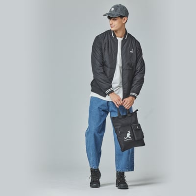 KANGOL袋鼠保暖鋪棉外套-黑6