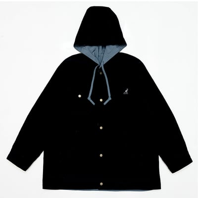 KANGOL袋鼠中性雙面燈芯絨防潑水外套-深藍(男女共款)9