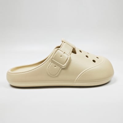 【買1送1】AKIBO布丁洞洞鞋-奶油白(女款、寬楦、雲朵感、輕量、耐走、防水) / 內附AKIBO品牌鞋扣1個。現在買再送鞋扣組(不挑款)16