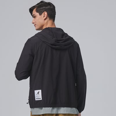 KANGOL抗UV防曬風衣外套-黑4