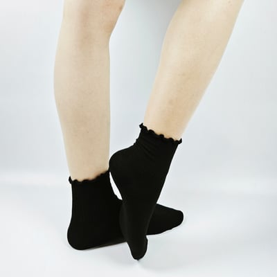 AKIBO氣質捲邊短筒襪(三件組)-女款17