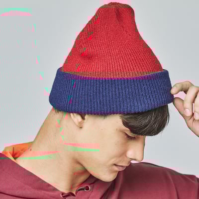 SCANDINAVIAN FOREST北歐小刺蝟雙面保暖針織毛帽-酒紅