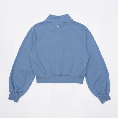 KANGOL袋鼠女款立領短外套-灰藍7