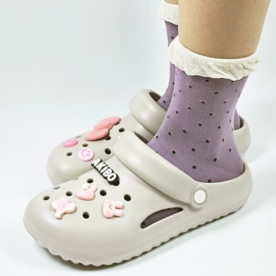 AKIBO粉紅夢幻款洞洞鞋扣(七件組)