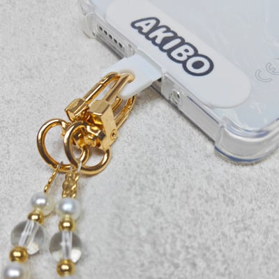 AKIBO巴洛克彩珠包包手機掛繩-櫻花粉(女款、水晶) / 內附AKIBO品牌手機掛片1個5