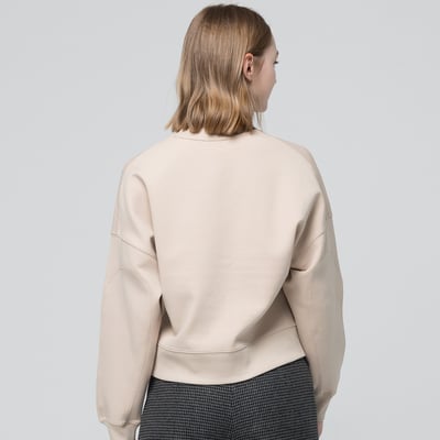 KANGOL袋鼠女款小Logo圓領T-卡其2