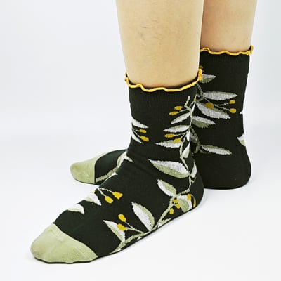 AKIBO森系春木花語中筒襪(三件組)-女款13