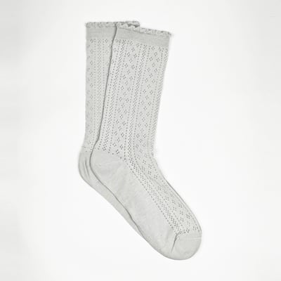 AKIBO日系優雅鏤空中筒襪(三件組)-女款14