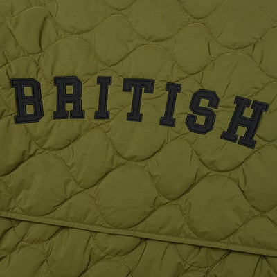 KANGOL袋鼠水波紋鋪棉外套-軍綠10