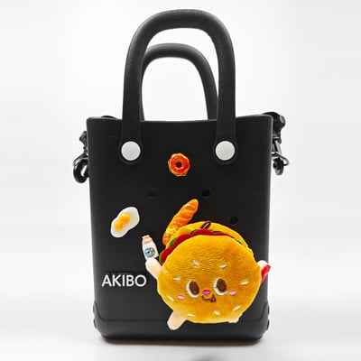【買1送1】AKIBO吐司包-經典黑(創意點點洞洞包。中性款、輕量、防水) / 內附AKIBO品牌鞋扣1個。現在買再送鞋扣組(不挑款)