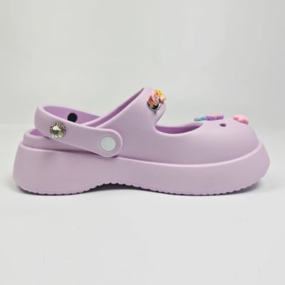 【買1送1】AKIBO瑪莉珍洞洞鞋-薰衣紫(女款、4.5公分厚底增高、雲朵感、輕量、兩穿、防水) / 內附AKIBO品牌鞋扣1個。現在買再送鞋扣組(不挑款)14