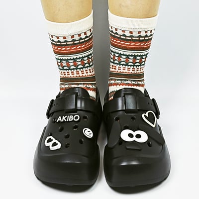 【買1送1】AKIBO全方位機能洞洞鞋-經典黑(中性款、雲朵感、輕量、防水) / 內附AKIBO品牌鞋扣1個。現在買再送鞋扣組(不挑款)5