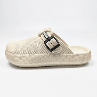 【買1送1】AKIBO潮流耐走勃肯鞋-牛奶白(中性款、輕量、耐走、防水) / 內附AKIBO品牌鞋扣1個。現在買再送鞋扣組(不挑款)15