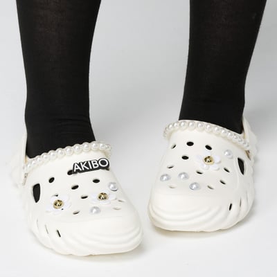 AKIBO珍珠小花款洞洞鞋扣 (十一件組)5