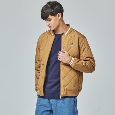 KANGOL袋鼠保暖鋪棉外套-卡其1