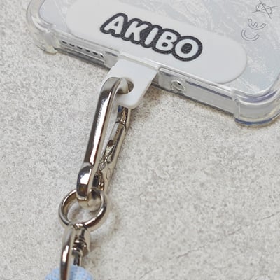 AKIBO時尚充電手機掛繩-天空藍(中性款、快充、可調節、耐磨、耐重、TYPE-C to TYPE-C) / 內附AKIBO品牌手機掛片1個4
