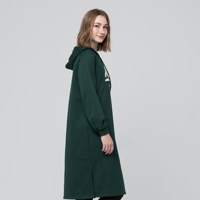 KANGOL袋鼠連帽洋裝-深綠3