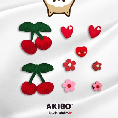 AKIBO櫻桃戀曲款洞洞鞋扣 (九件組)1