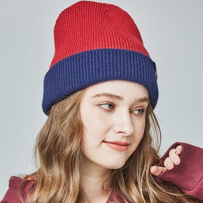 SCANDINAVIAN FOREST北歐小刺蝟雙面保暖針織毛帽-酒紅