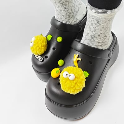 AKIBO清新檸檬款洞洞鞋扣 (九件組)