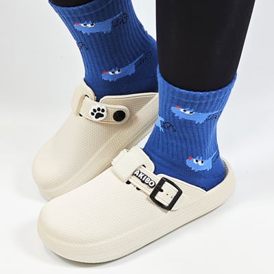 【買1送1】AKIBO潮流耐走勃肯鞋-牛奶白(中性款、輕量、耐走、防水) / 內附AKIBO品牌鞋扣1個。現在買再送鞋扣組(不挑款)9