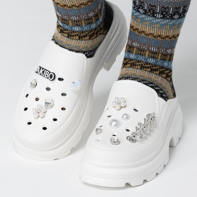 AKIBO珍珠愛心款洞洞鞋扣 (十件組)5