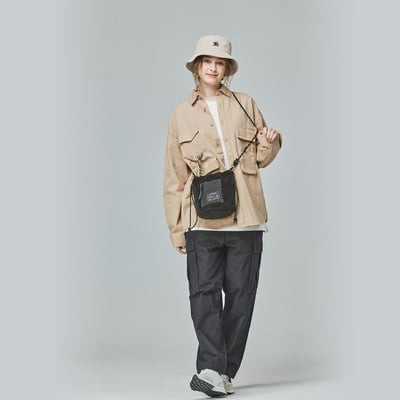 KANGOL袋鼠工裝口袋襯衫外套-卡其5