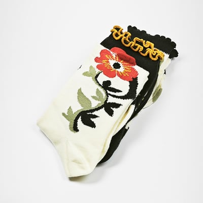 AKIBO森系春木花語中筒襪(三件組)-女款1