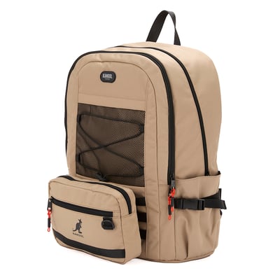 KANGOL袋鼠多功能後背包-卡其(男女共款)6