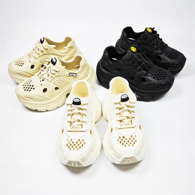 【買1送1】AKIBO輕量透氣老爹鞋-經典黑(女款、6公分厚底增高、一體成型、輕量、耐走、防水) / 內附AKIBO品牌鞋扣1個。現在買再送鞋扣組(不挑款)17