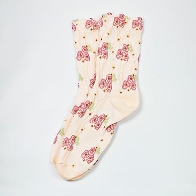 AKIBO秋日森語花影中筒襪(三件組)-女款