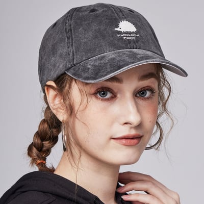 SCANDINAVIAN FOREST北歐小刺蝟水洗刺繡復古經典老帽-水洗黑2