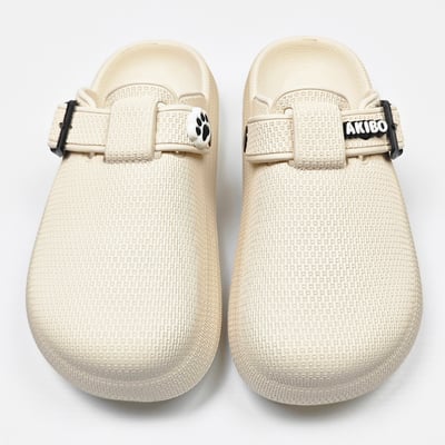 【買1送1】AKIBO潮流耐走勃肯鞋-牛奶白(中性款、輕量、耐走、防水) / 內附AKIBO品牌鞋扣1個。現在買再送鞋扣組(不挑款)2