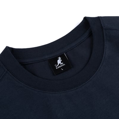 KANGOL中性微落肩口袋T-深藍3