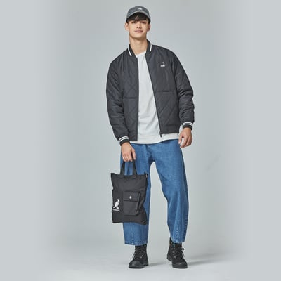 KANGOL袋鼠保暖鋪棉外套-黑5