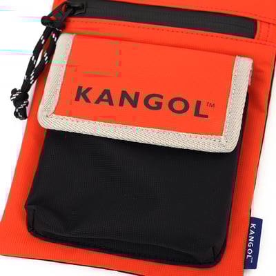 KANGOL袋鼠撞色小側背包-橘8