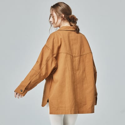 KANGOL袋鼠復古口袋襯衫外套-卡其4