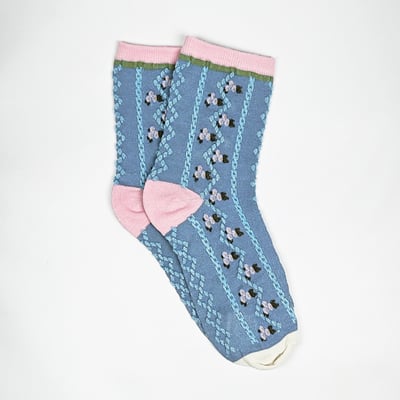 AKIBO韓系花漾中筒襪(三件組)-女款14