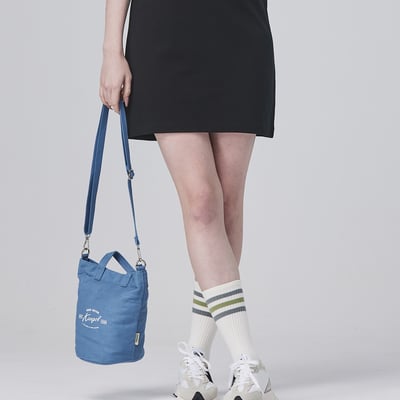 KANGOL帆布側背包-藍3