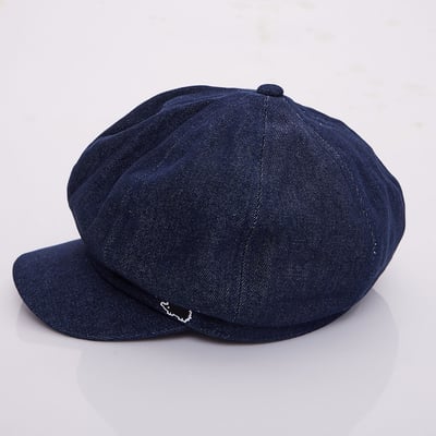 SCANDINAVIAN FOREST北歐小刺蝟水洗刺繡丹寧報童帽-牛仔深藍6